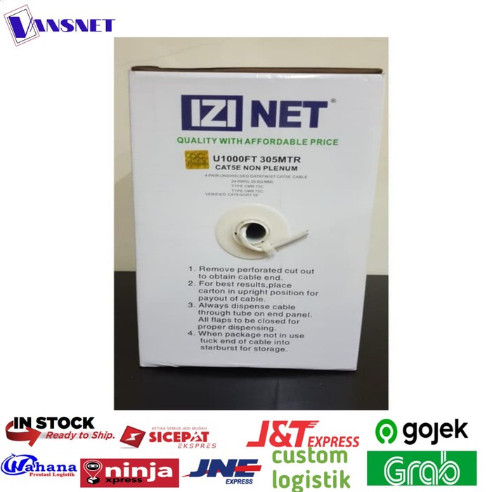 Kabel Lan meteran UTP Cat 5e IZINET /UTP Cable IZINET ORiginal Cat5e meteran