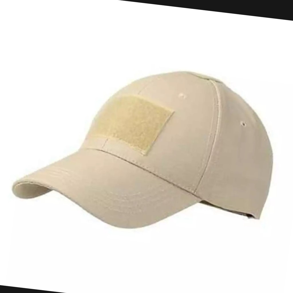 TOPI VELCRO CREAM - TOPI LAPANGAN VELCRO