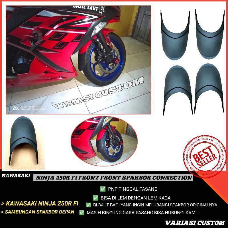 Aksesoris Motor SAMBUNGAN SPAKBOR DEPAN NINJA 250R FI CUSTOM