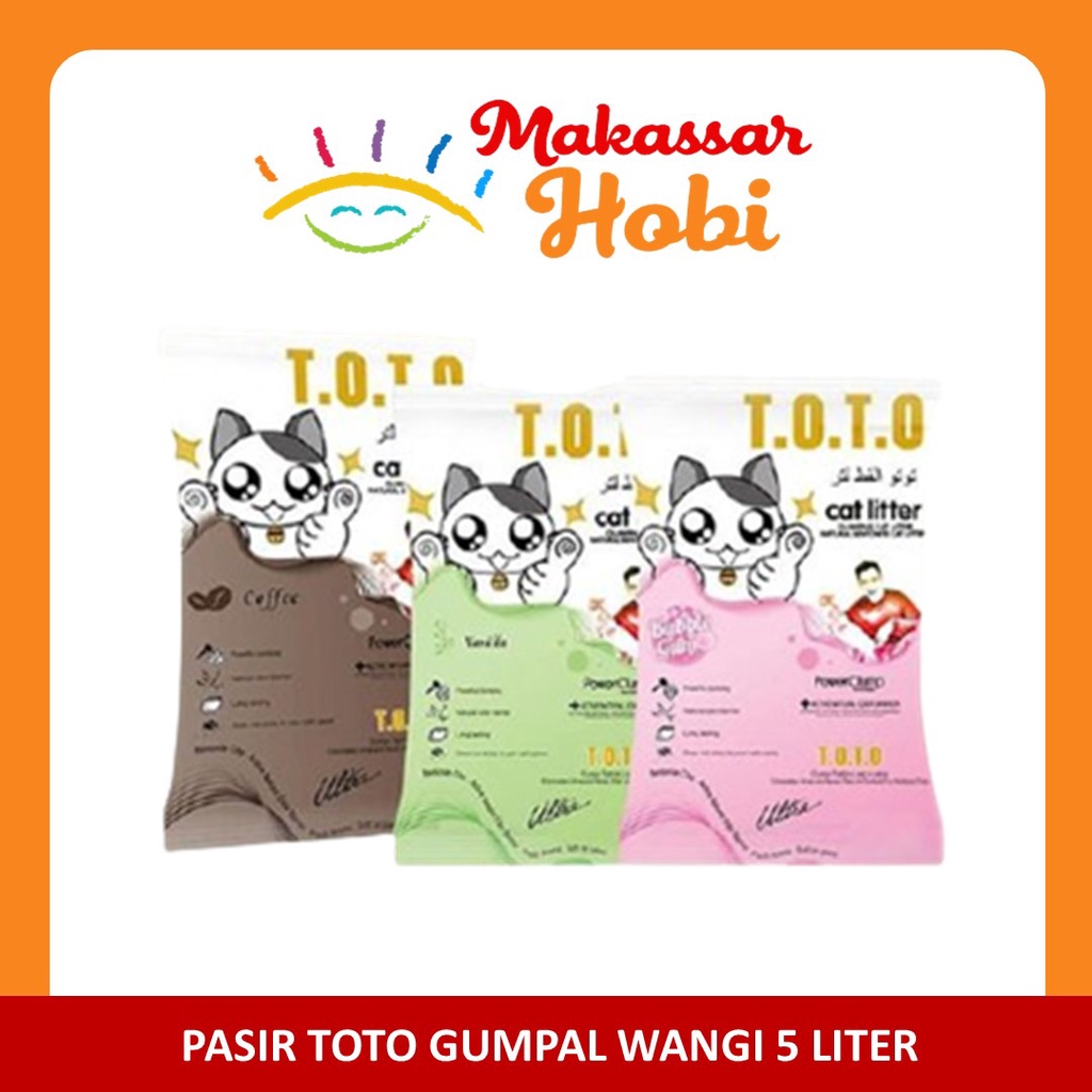 Pasir Kucing Toto 5L 5 L Liter Gumpal Wangi Bentonite Cat Litter Sand