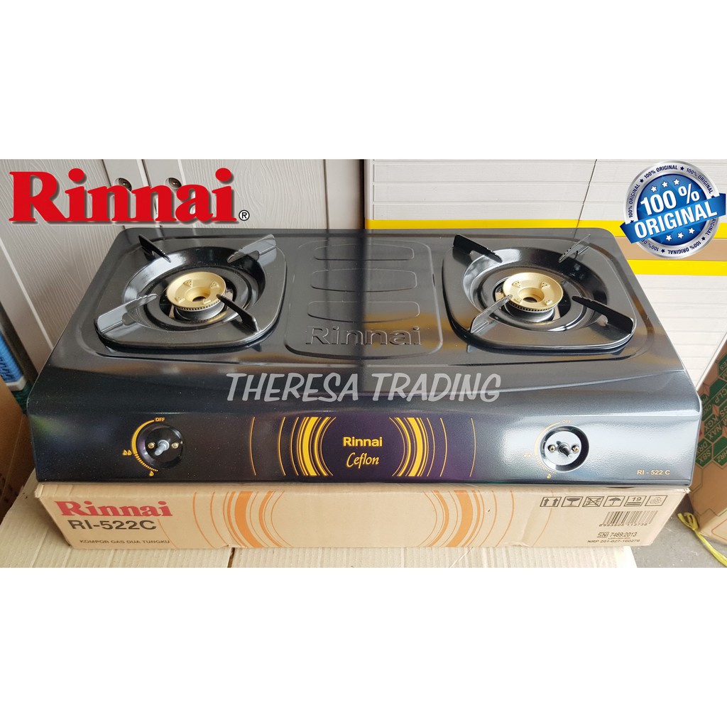 KOMPOR GAS RINNAI 2 TUNGKU RINNAI 522 C CEFLON SIMPLICITY SERIES