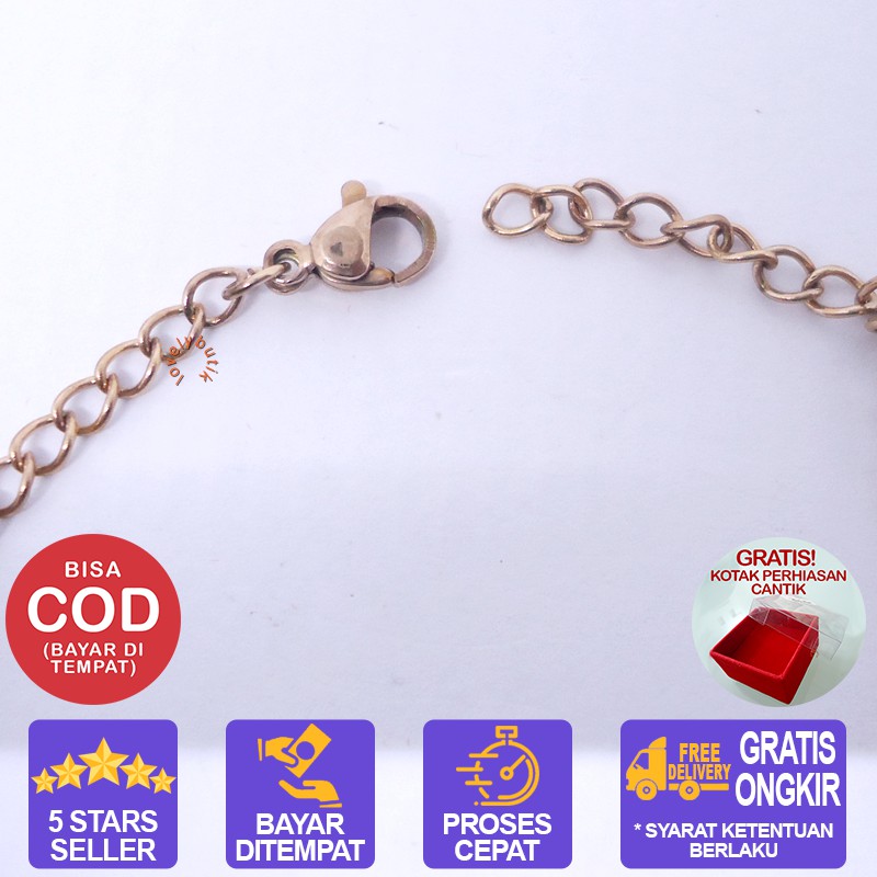 Lovelybutik Gelang Titanium Anti Karat Cutie Fish Gelang Wanita Titanium Bonus Kotak