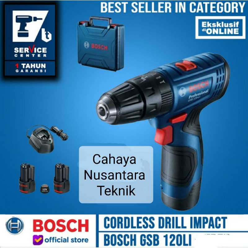 Bosch Mesin Bor Cordless Impact Drill Bosch GSB 120 LI Bor Tembok
