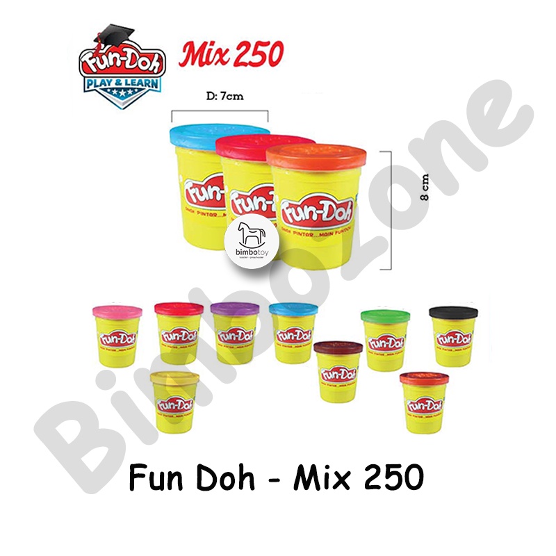 Bimbozone - FD MIX 250 - Mainan anak mainan edukasi mainan lilin fun doh set Mainan set Fun-Doh Refill - FUNDOH MIX 250