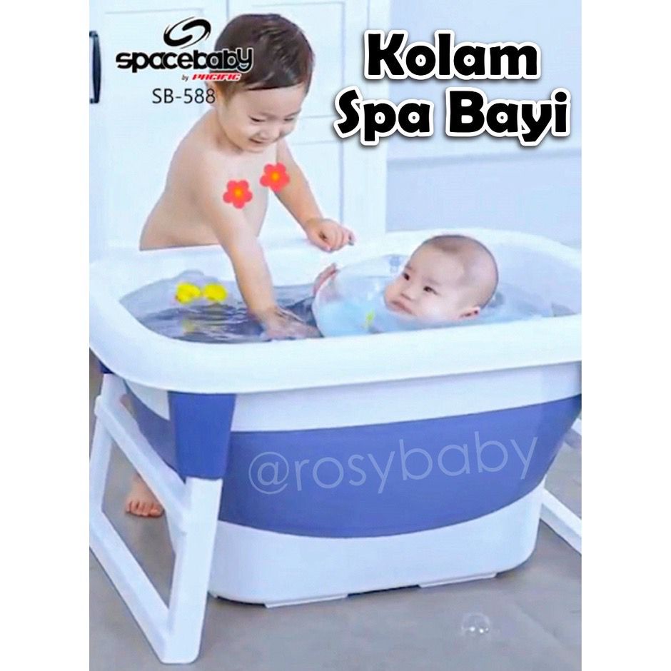 Kolam spa bayi Spacebaby bak spa Space Baby  SB 588 Folding Bath Spa Thermometer