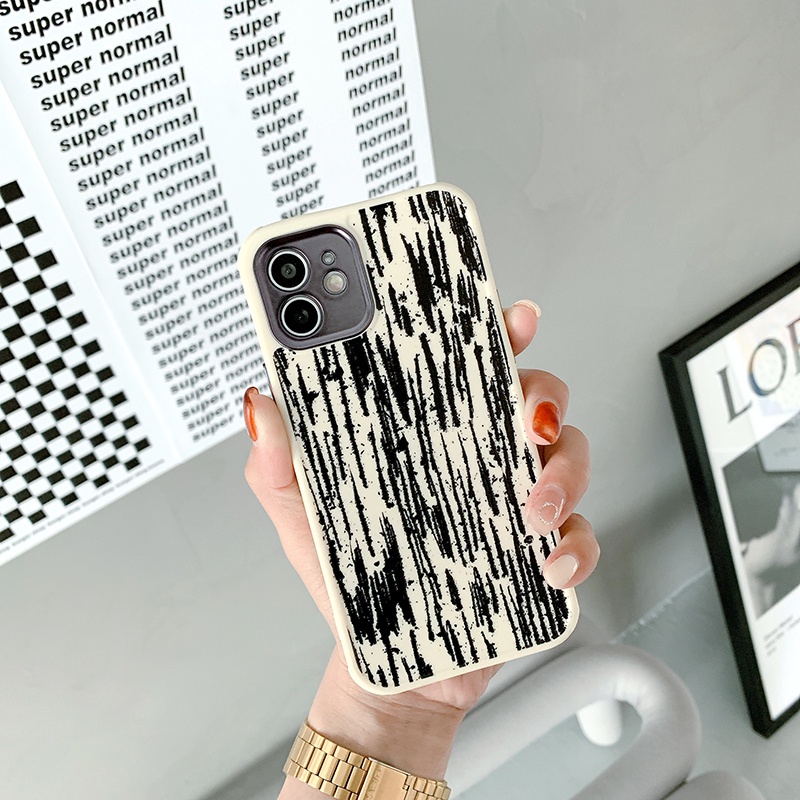 Soft Case Pelindung Kamera Bahan TPU Warna Hitam Putih Untuk Iphone 11 12 13 Pro Max X Xs Xr Xsmax 7 8 Plus