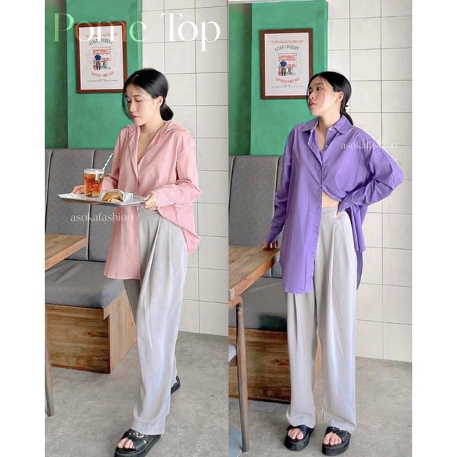 ASOKA POME TOP 1107 - Kemeja Oversize Katun - Kemeja Wanita - Atasan Wanita