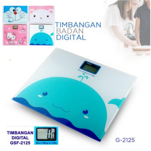 Timbangan badan digital segi mini karakter Max 180kg 2125