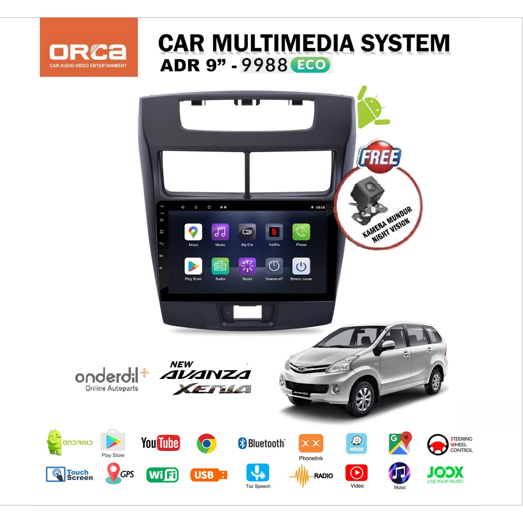 Paket Head Unit TV Android ECO 9" AVANZA XENIA