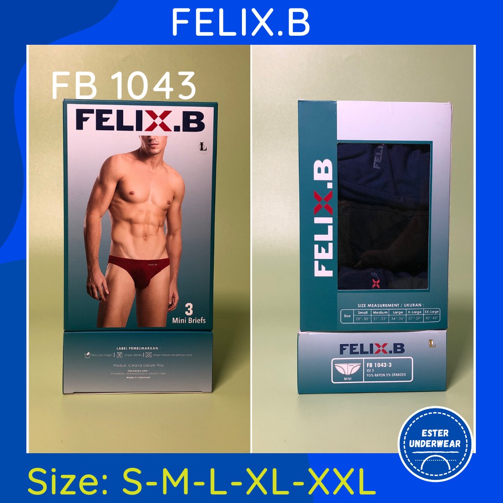 Celana dalam Pria karet kecil Felix.B  FB 1043 ISI-3 PCS