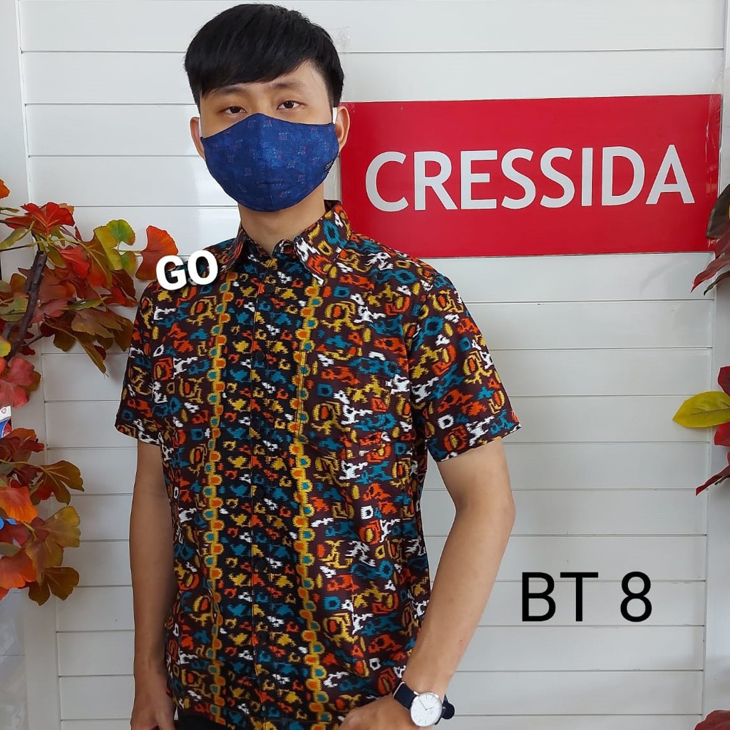 gof CRESSIDA KEMEJA BATIK Pakaian Pria Atasan Kemeja Hem Casual Reguler Original Lengan Pendek Bagus