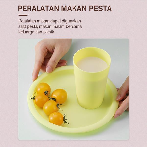 1SET 6 WARNA PIRING SAMONO STW02D MATERIAL TABLEWARE COLORFUL