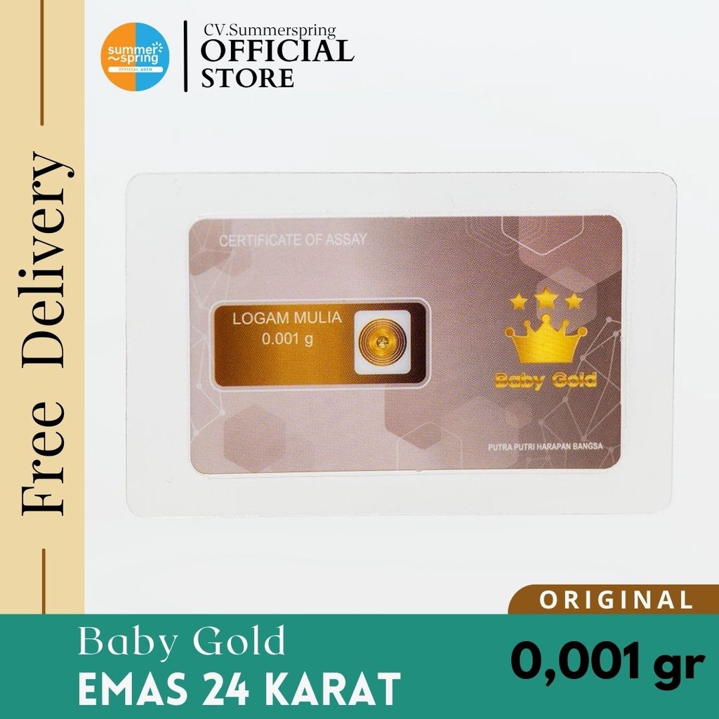 Logam Mulia Baby Gold 0,001gr Emas 24 Karat ASSAY SUCOFINDO