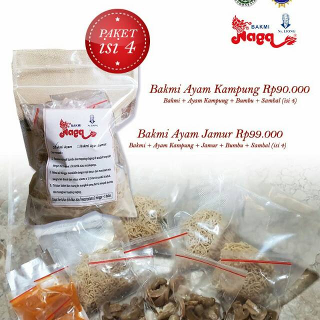 

Bakmi Siap Saji - Bakmi Naga - Bakmi Ayam Kampung Siap Masak Isi 4