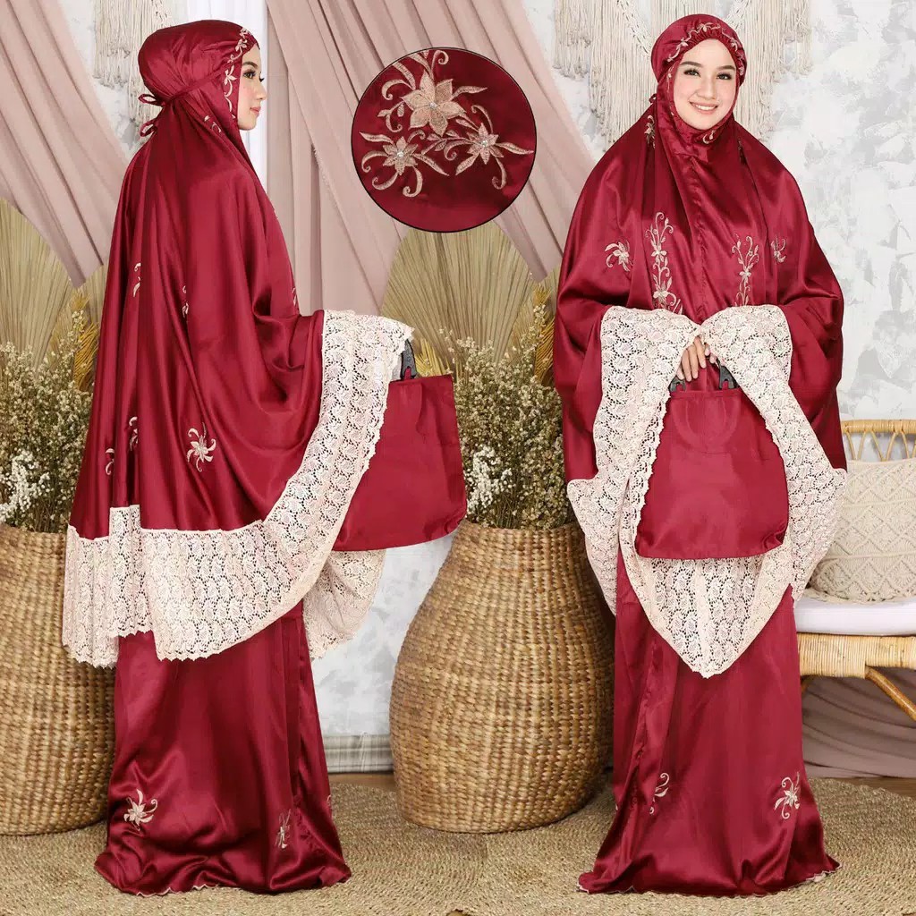 mukena enisa bordir Mukena Luna Maya Dewasa Renda Bordir Terbaru 2020