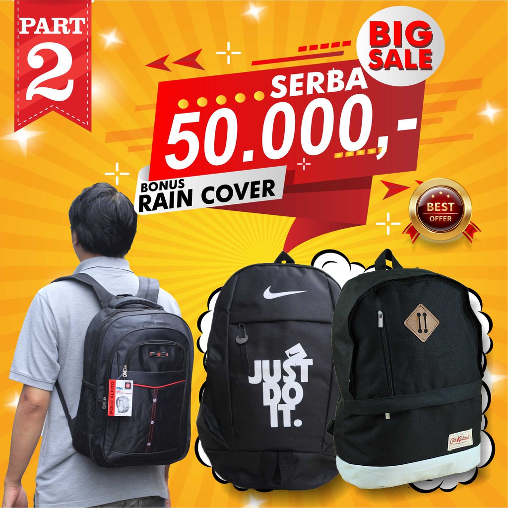 SERBA 50 RIBU Backpack Distro Tas Sekolah SMP SMA Cewek Cowok Ransel Laptop Murah Bagus Berkualitas