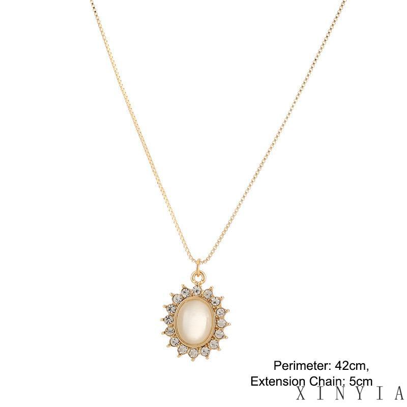 Retro Kalung Wanita Opal Gaya Retro