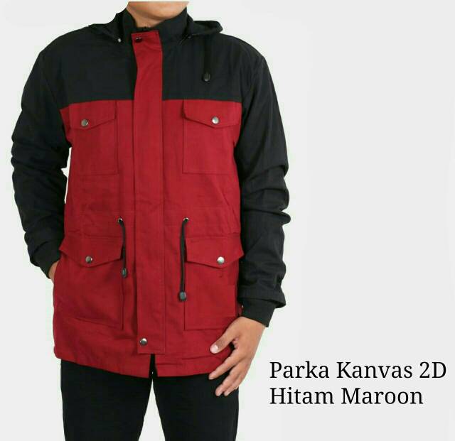 Jaket Parka Kombinasi Pockets Pria/Cowok Murah