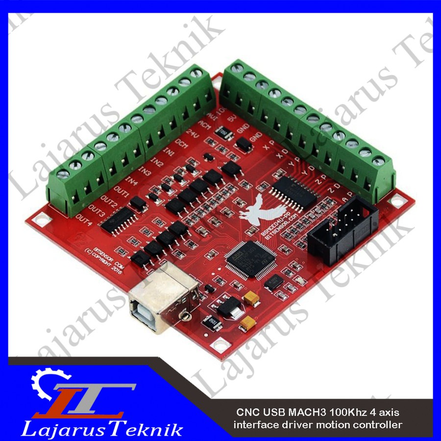 USB MACH 3 / MACH3 - 4 AXIS Cntroller Breakout Board CNC 100KHZ (MERAH)
