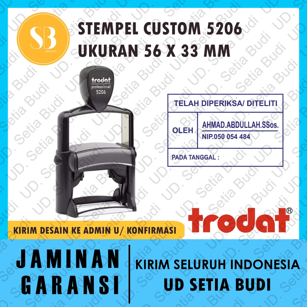 Stempel Trodat Custom 5206 ukuran 56 x 33 mm