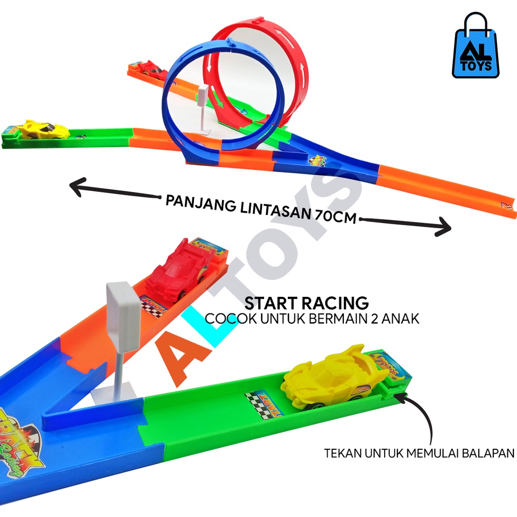 ST2466 Mainan Anak Mobil Track Racing Lintasan Arena Balapan Mobil Set