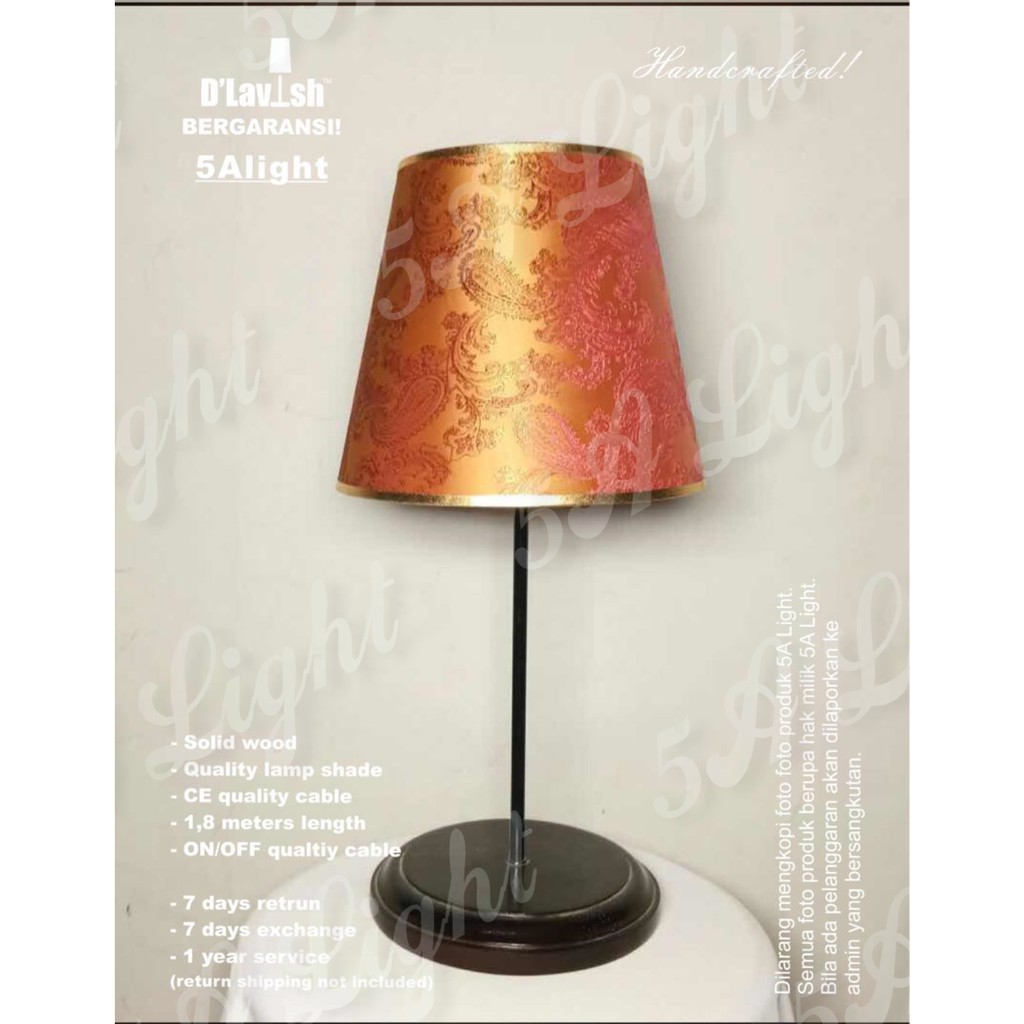 Celin WOOD base - Lampu Meja Hias/Tidur/Nakas