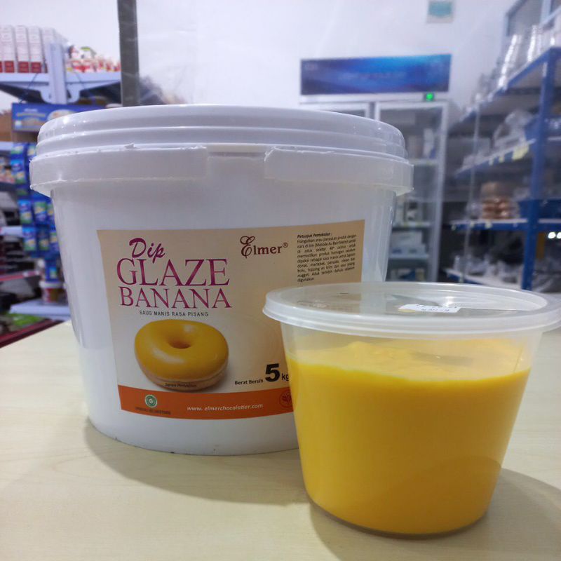 

Elmer glaze banana 500gr, repack asli dari 5kg