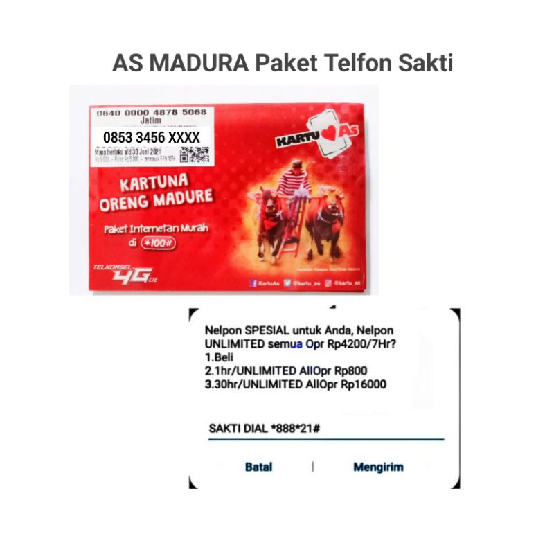 AS MADURA paket telfon sepuasnya 16rb/bulan