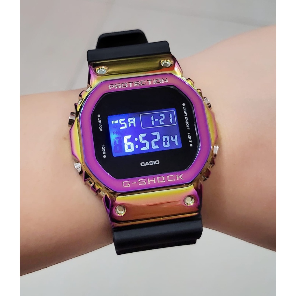 NEW  Jam Tangan Wanita Original GM5600 Rainbow Digital Waterproof