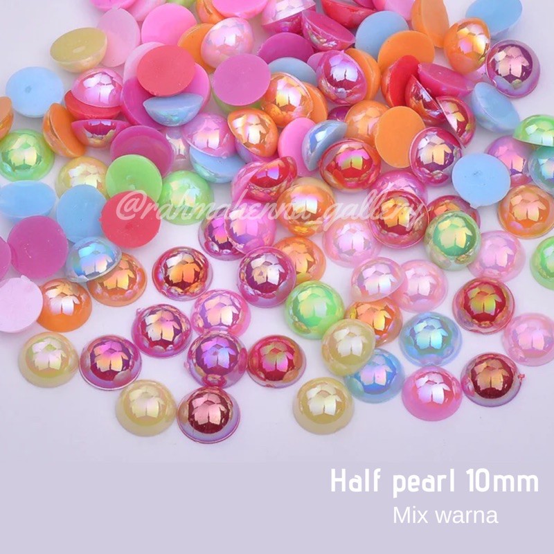 10mm Half pearl AB , mutiara belah