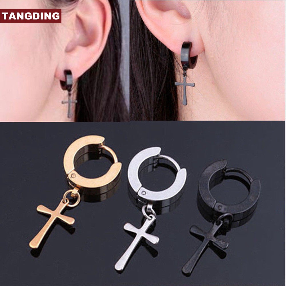 Anting Stud Bahan Stainless Steel Gaya Gothic Untuk Pria Dan Wanita