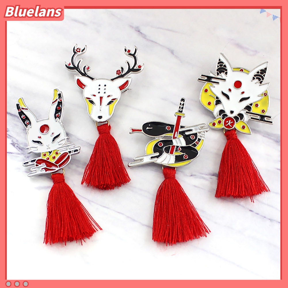 Bluelans Bros Pin Enamel Unisex Desain Rusa Rubah Kelinci Rumbai Untuk Jaket Denim