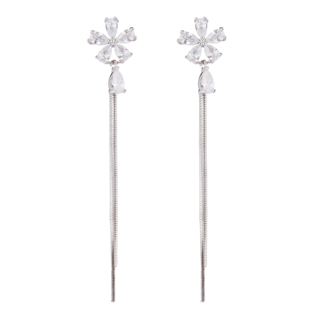 Anting Silver Perak S925 Wanita Fashion Murah AAS006 motif bunga elegant cocok hadiah / pesta