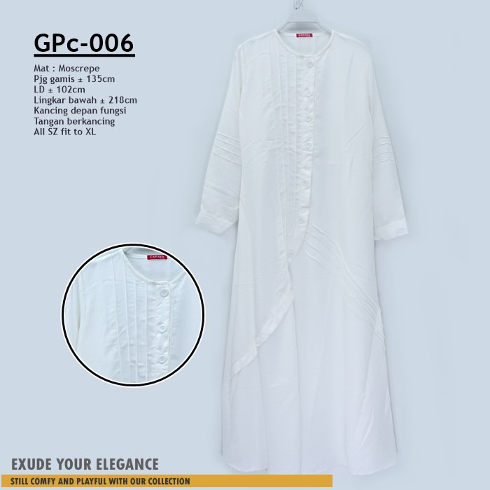 Gamis Polos Rempel Terbaru bahan Moscrepe kode GPc