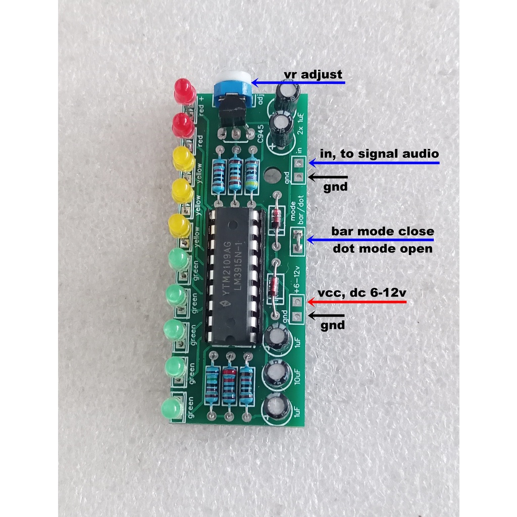 Modul Mono LM3915 VU Meter 10 Led