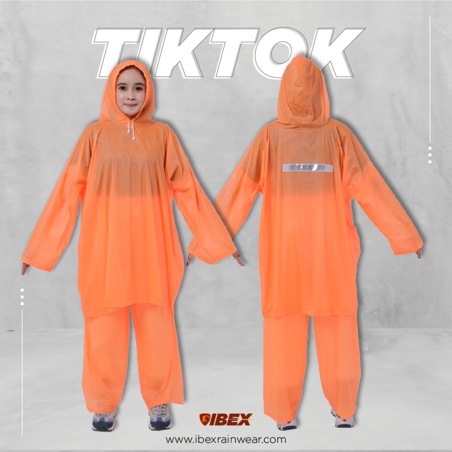 JAS HUJAN TIKTOK PONCHO LENGAN TRANSPARAN IBEX