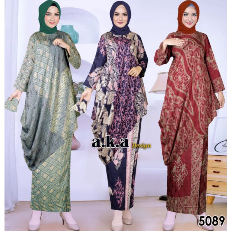 [5089]FASHION MUSLIM//SETELAN ROK MIRING//BATIK VISCOSE PREMIUM/SEMI SUTRA//KODE AKA