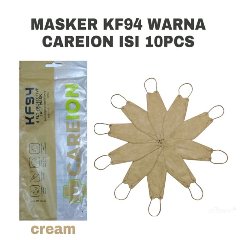 Masker KF94 Careion Warna Cream 1 pack isi 10 pcs
