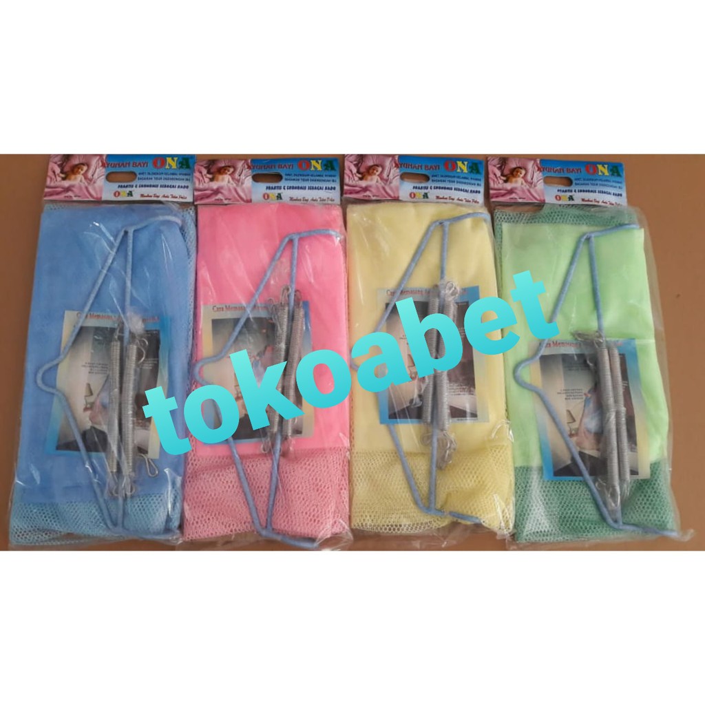 Paket Manual Ayunan Bayi Portable ORIENT Warna Warni dg Kain Ayun dan Kelambu dan PER#tokoabet