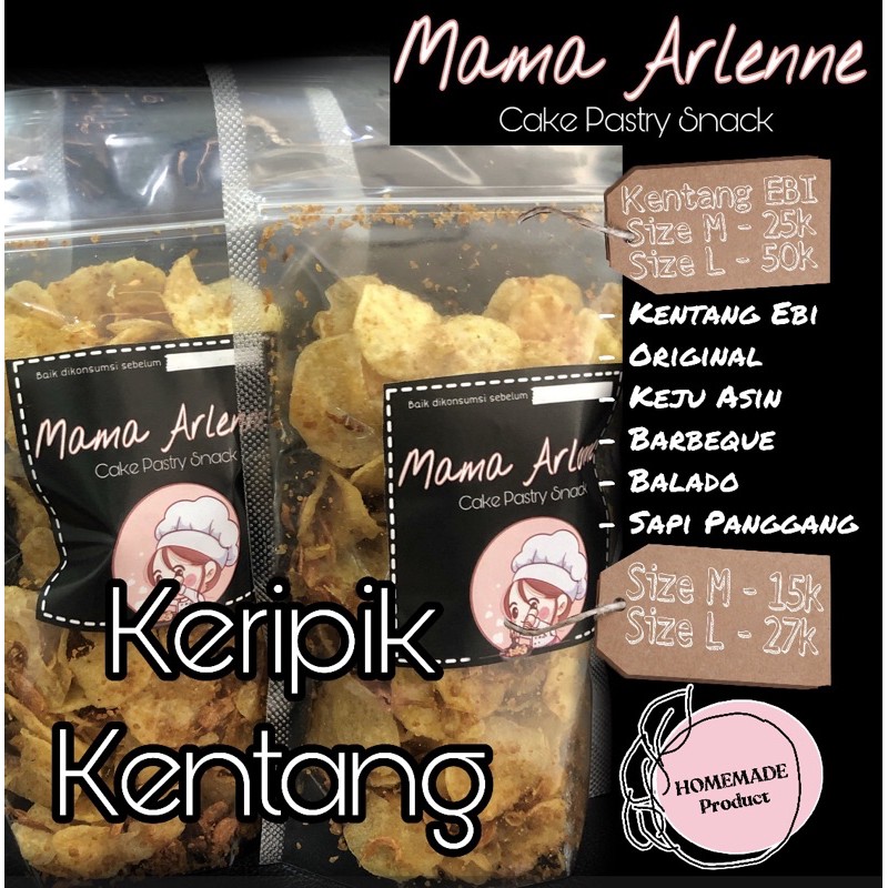 

Keripik Kentang Ebi Barbeque Keju Sapi Panggang Mama arlene