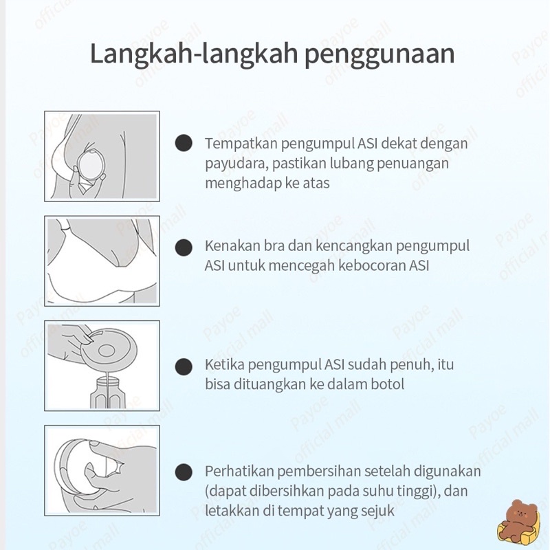 CMBear Breast Milk Collection Shell Tadah Asi Susu Ibu Penyimpan Asi Bayi BPA Free