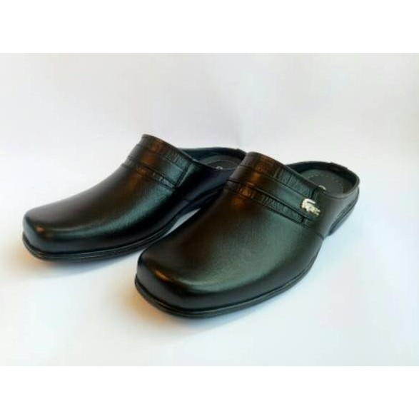 Tren Kekinian.. Sepatu sandal pria kulit asli sendal selop slop formal lancip terbaru bapak cowok la