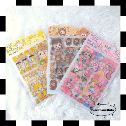 

4 lembar/pack Stiker Glitter Gadis Lucu untuk Dekorasi Journaling Scrapbooking