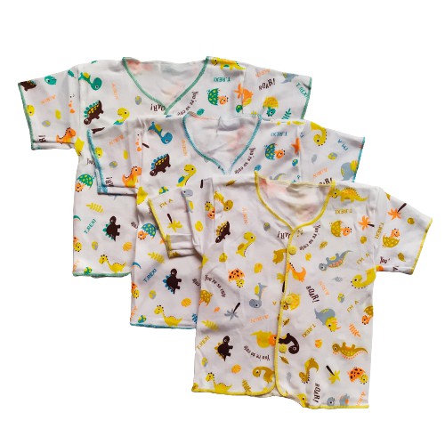 3 Pcs Baju bayi lengan pendek nb Motif  atasan bayi  baju bayi lengan pendek  Baju bayi 0-6 bulan