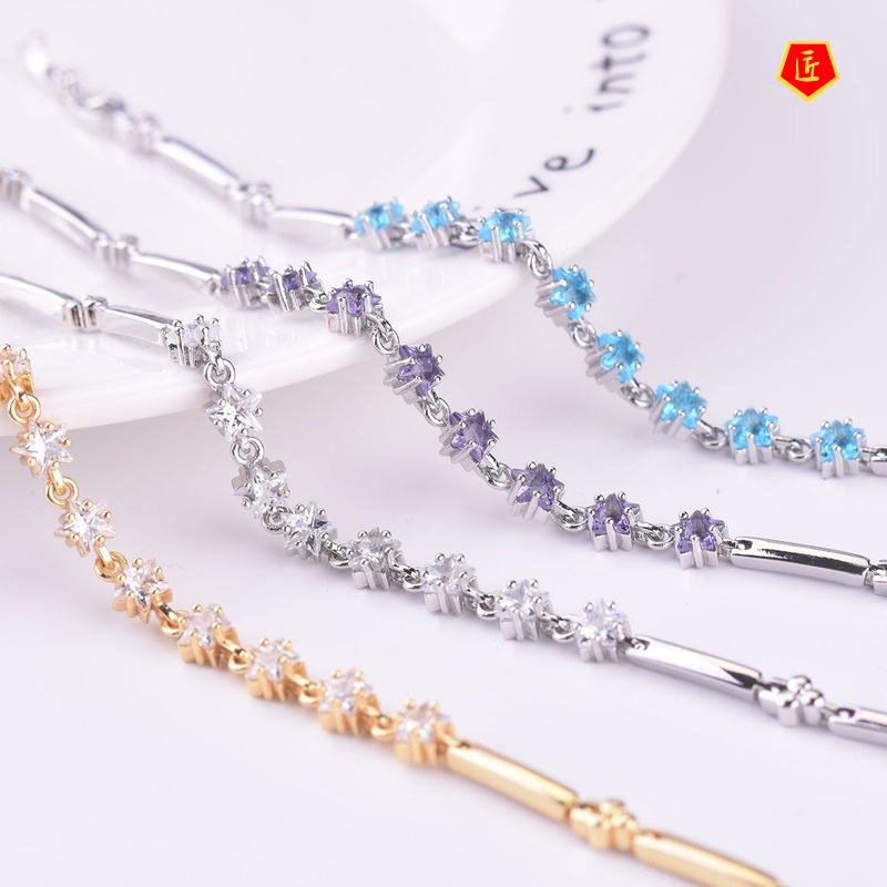 [Ready Stock]Women's S925 Silver Flower Bracelet Fashion Elegant