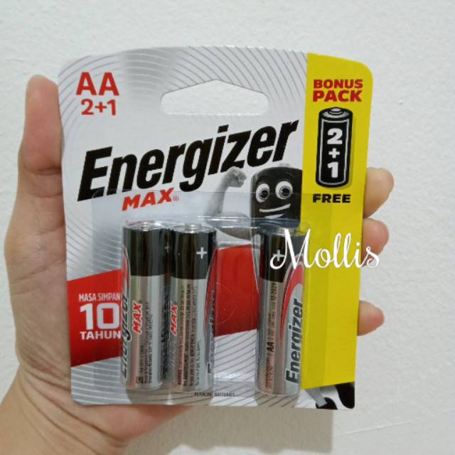 Baterai/Battery/Batere  Energizer Max AA isi 3pcs - Masa simpan 10tahun - MS