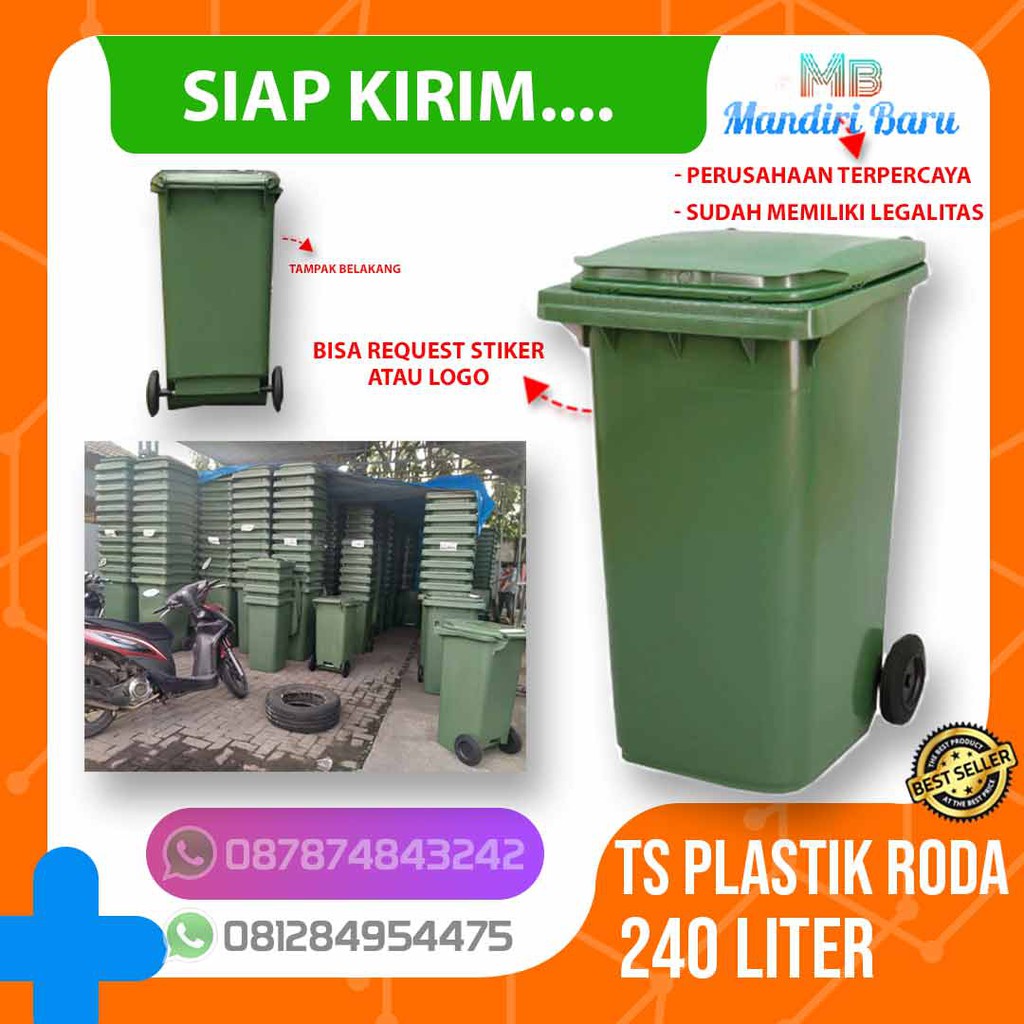 Jual Jual Tong Sampah Plastik 240 Liter Beroda Harga Tempat Sampah Plastik Besar Roda 2 8995