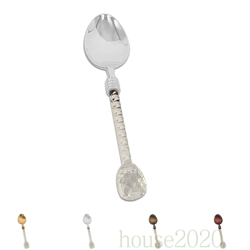 [HOUSE2020]Retro Crystal Handle Tea Coffee Spoon Ice Cream Spoon Dessert Ladle Scoop