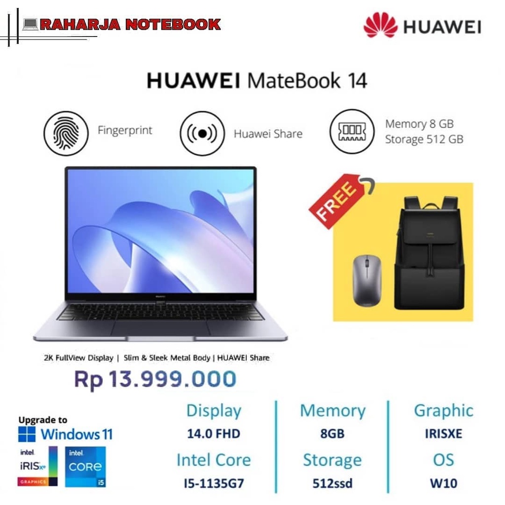 HUAWEI MateBook 14 Intel i5 1135G7 8GB/ 512GB SSD