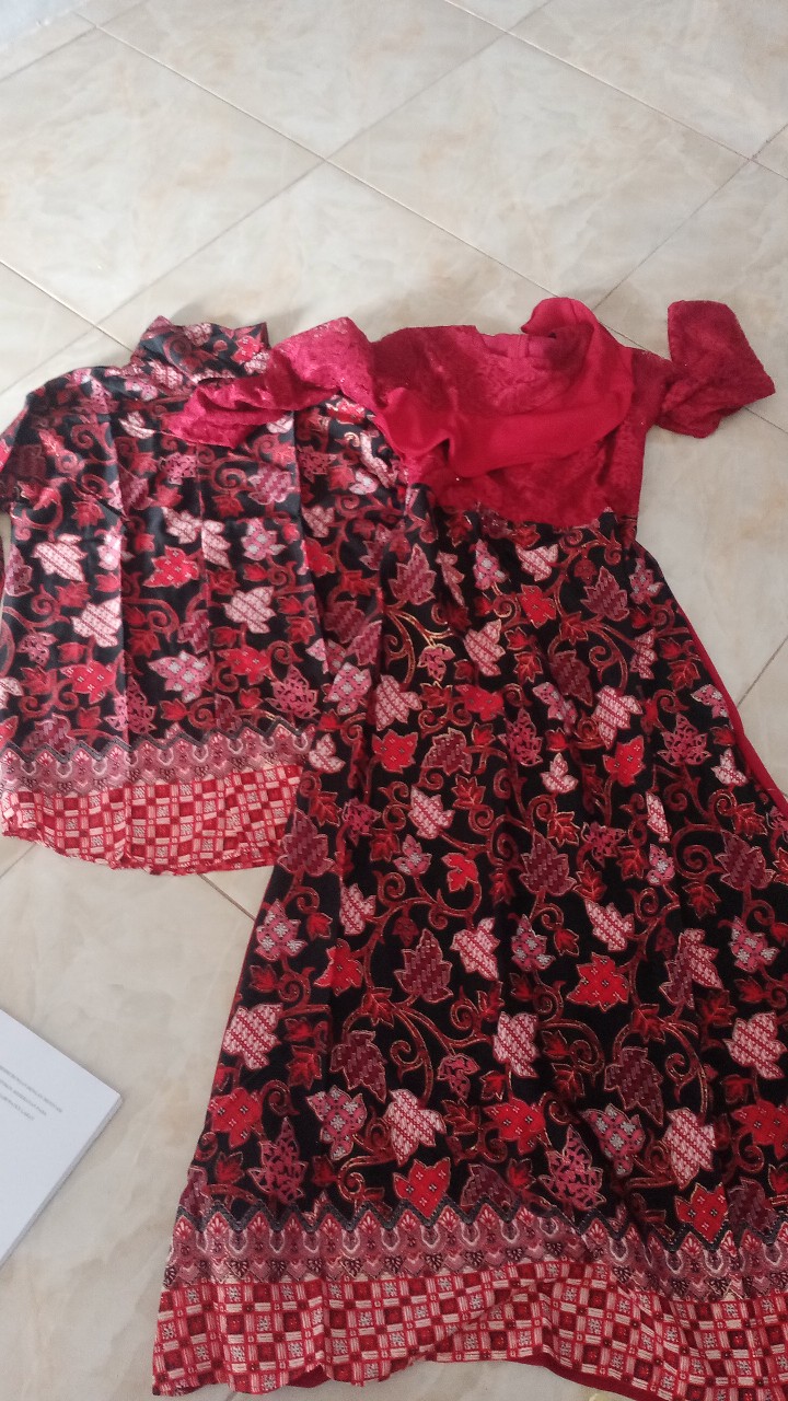 Couple Alazka Batik / Couple Muslim Brukat / Gamis Couple Pasangan / Couple Gamis Batik Kombi Brukat